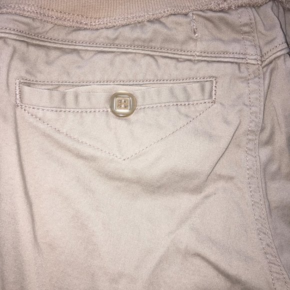 Jolt Maternity Juniors 3 Tan Cotton Blend Pull On Flat Front Flared Leg Khakis - Picture 11 of 11